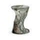 Round Faux Black & Grey Marble Cut-Out Lamp Table