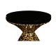 Round Leopardskin & Black Wine Table