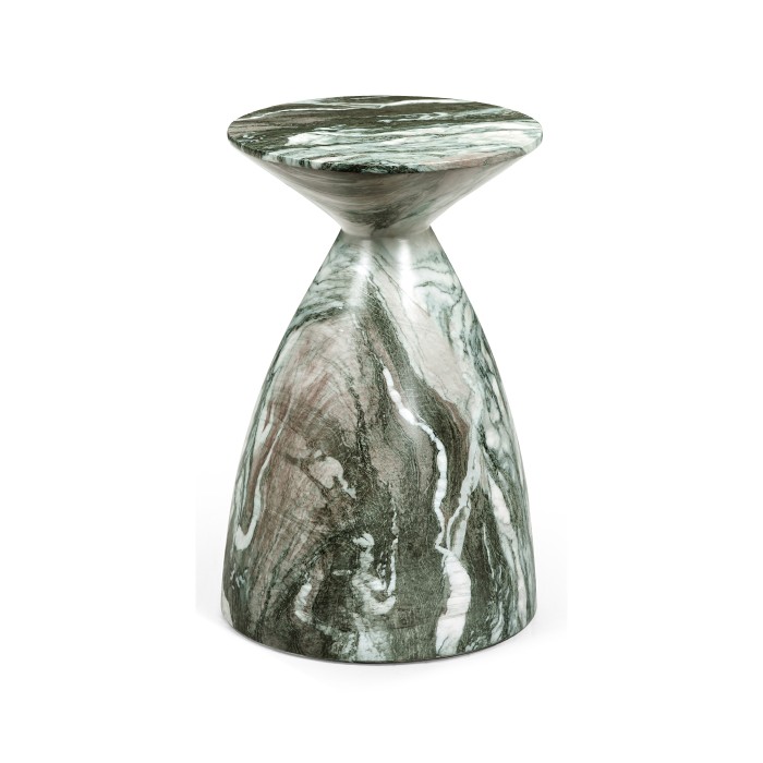 Round Faux Black & Grey Marble Wine Table