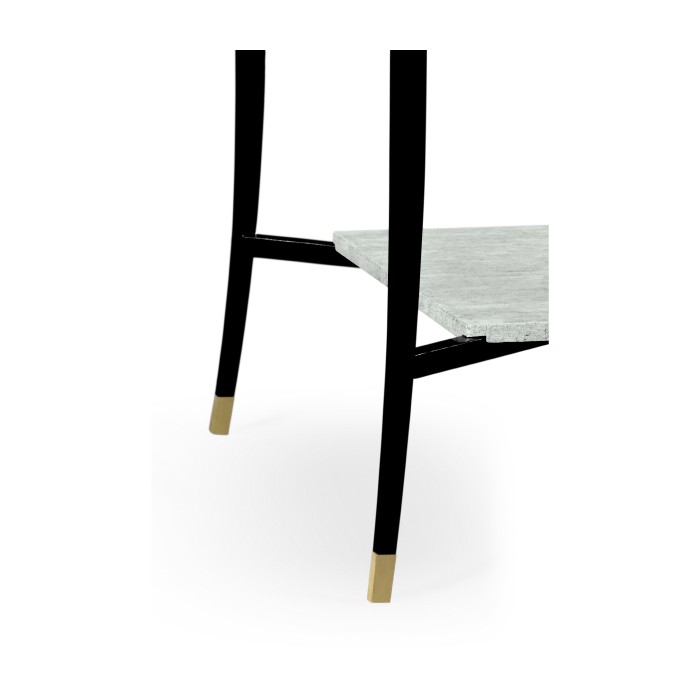 White Smoke Eggshell End Table with Drawer