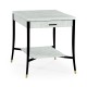 White Smoke Eggshell End Table with Drawer