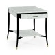 White Smoke Eggshell End Table with Drawer