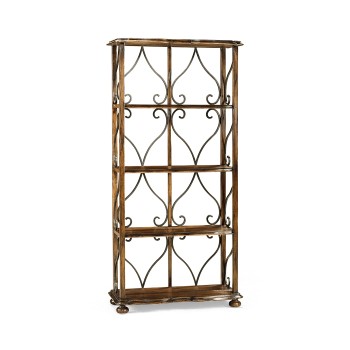 Four-Tier Étagère in Rustic Walnut