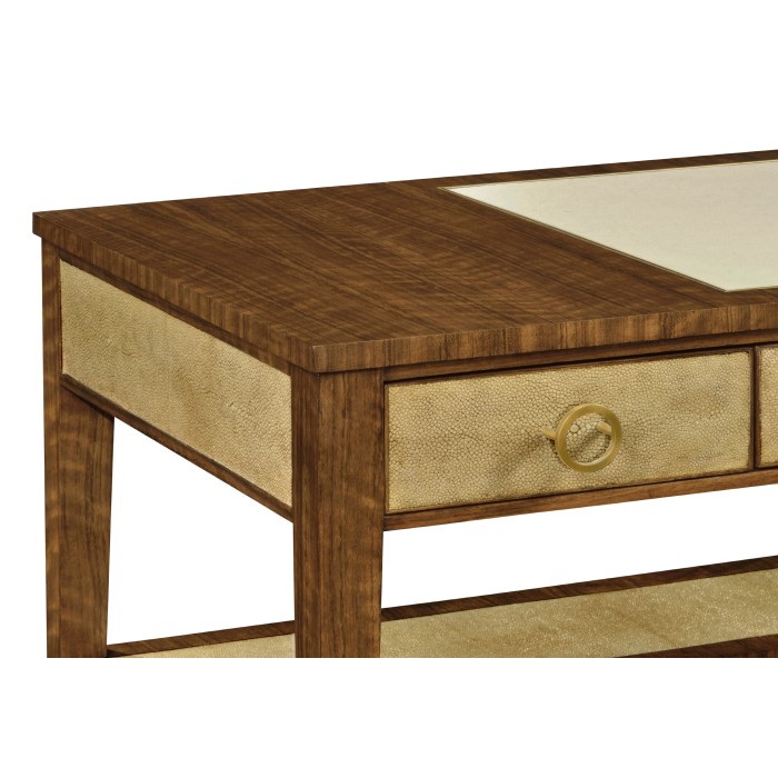 Narrow desk with brass detailing