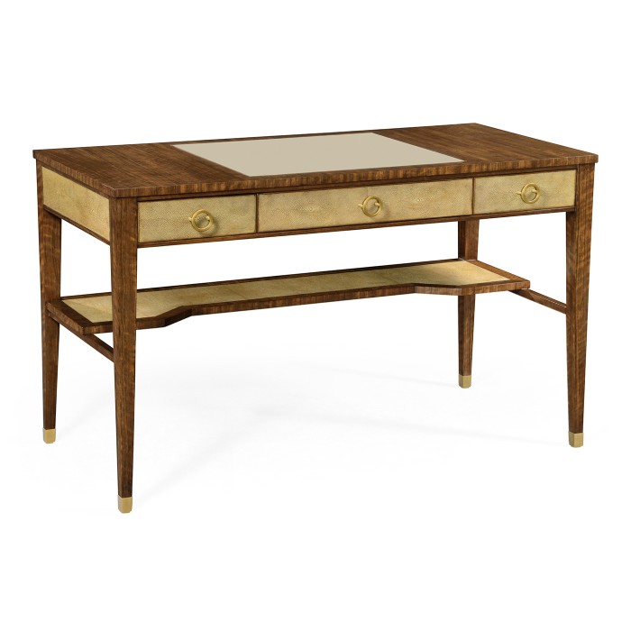 Narrow desk with brass detailing