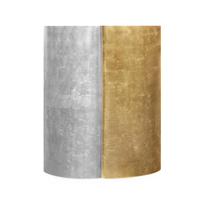 Circular Two-Piece Yin & Yang Gilded & Silver Drinks Table