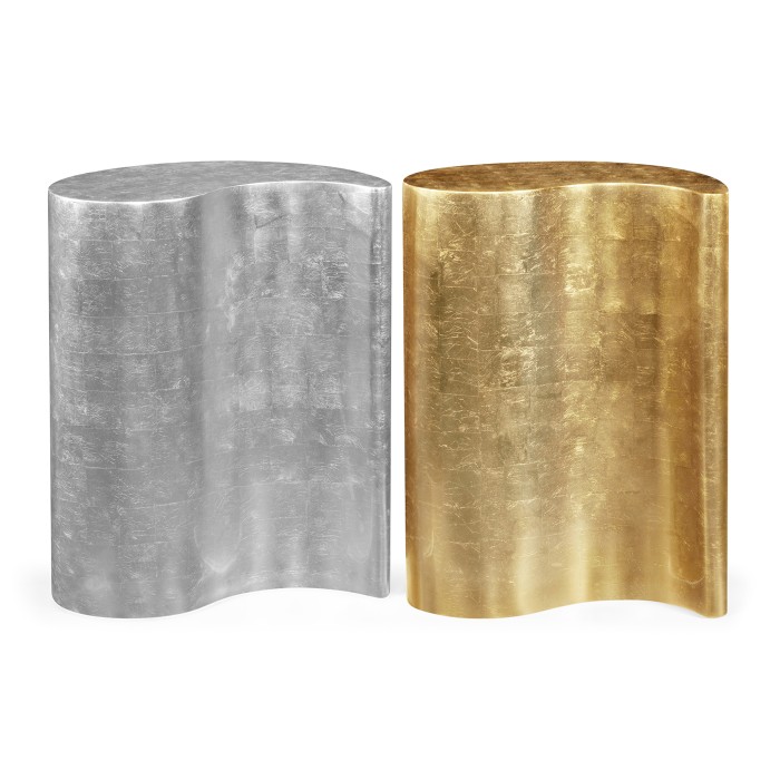 Circular Two-Piece Yin & Yang Gilded & Silver Drinks Table