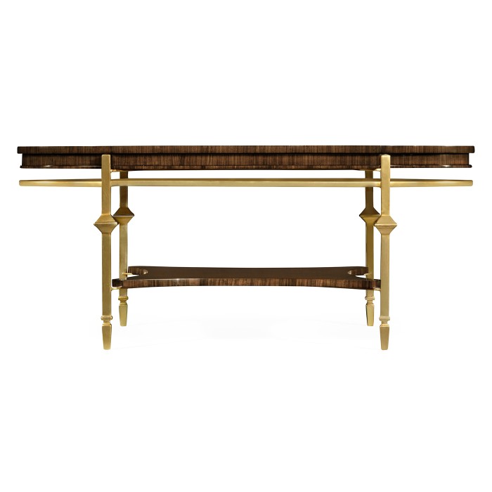 Oval Coffee Table with Brass Base