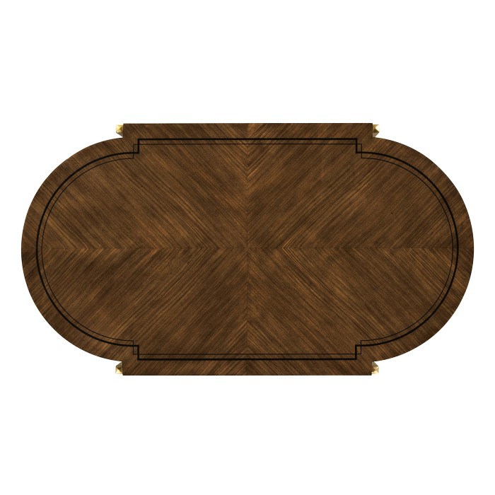 Oval Coffee Table with Brass Base