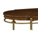 Oval Coffee Table with Brass Base