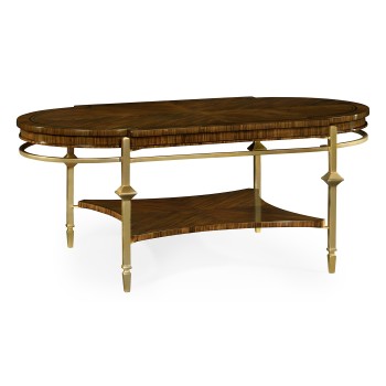 Oval Coffee Table with Brass Base