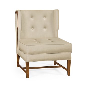 Winged occasional chair upholstered in Mazo