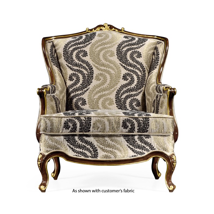 Bergère Arm Chair with Gilded Carving