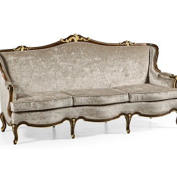 Bergère Three Seater Sofa with Gilded Carving