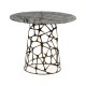 Round Geometic Brass Coffee Table with a Grey Marble Top