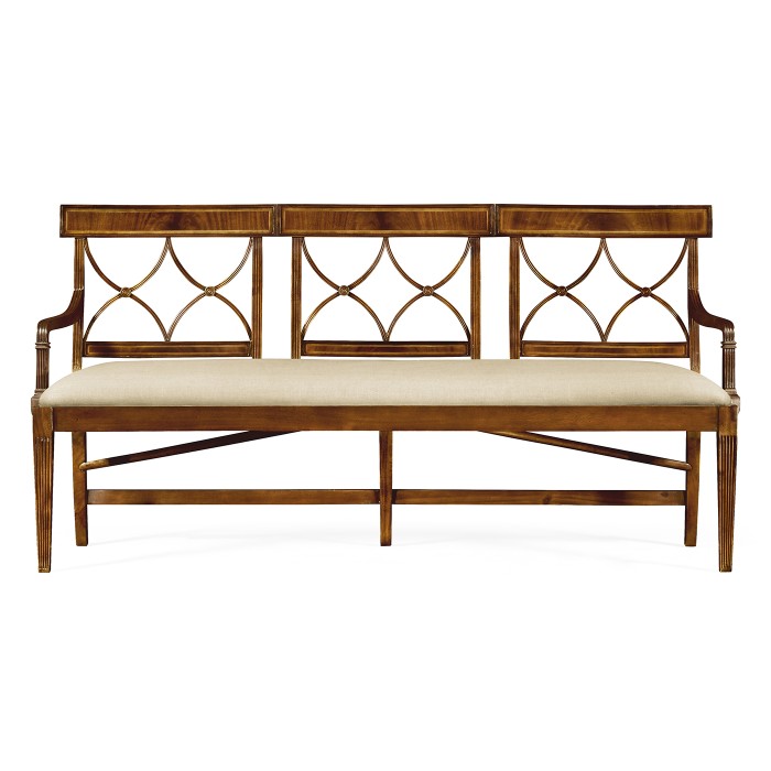 Regency Walnut Three Seater Bench