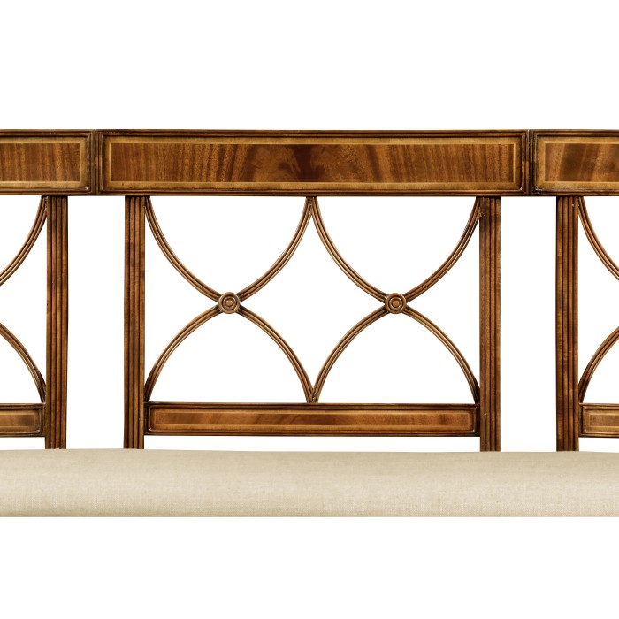 Regency Walnut Three Seater Bench