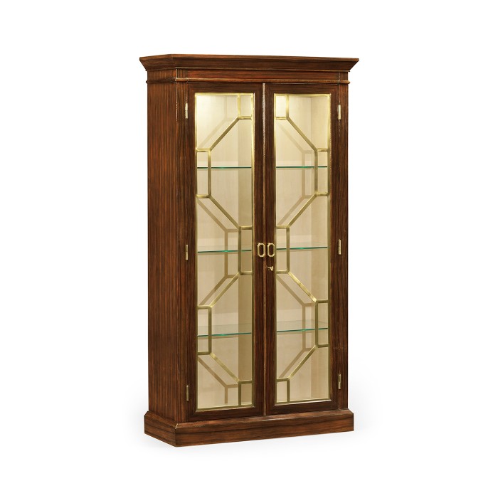Two-door display cabinet champagne