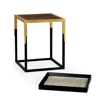 Square Natural Walnut Tray Table
