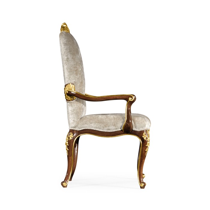 Dining Arm Chair with Gilt Carved Detailing
