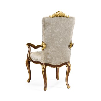 Dining Arm Chair with Gilt Carved Detailing
