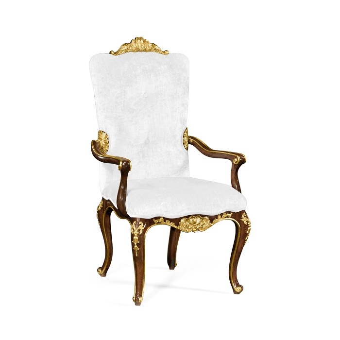Dining Arm Chair with Gilt Carved Detailing
