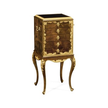 Mahogany & Gilded Flatware Collectors Cabinet