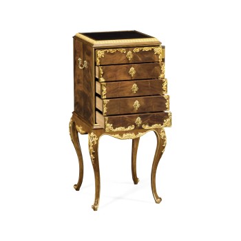 Mahogany & Gilded Flatware Collectors Cabinet