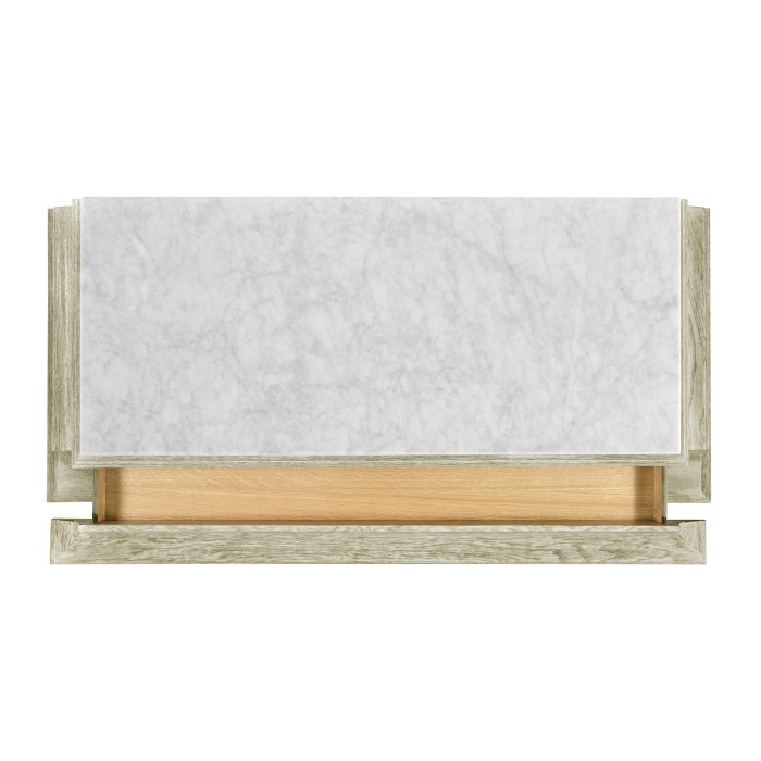 Greyed Oak Chest of Drawers with Marble Top