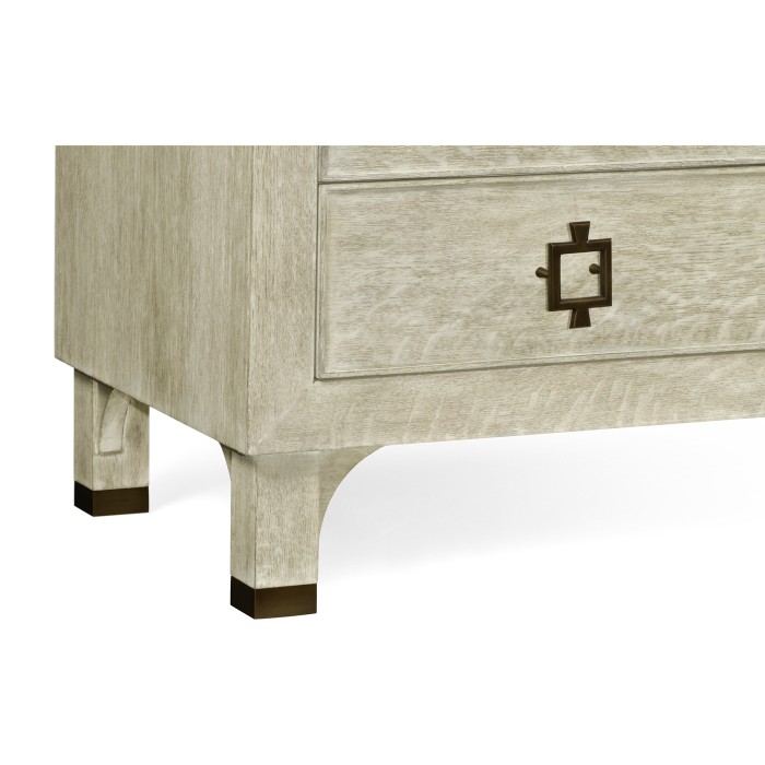 Greyed Oak Chest of Drawers with Marble Top
