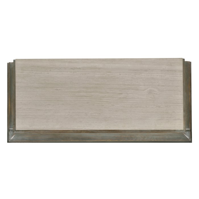 Pewter Oak Chest of Drawers with Marble Top