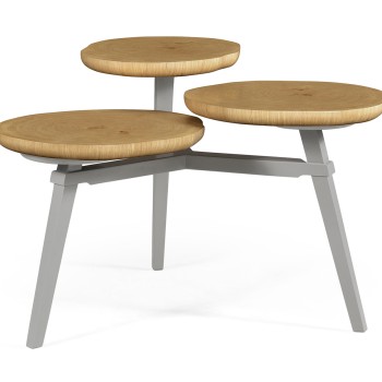 Architectural Coffee Table with Three Multi-Layered Circular Oysters