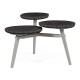 Architectural Three Multi-Layered Circular Black Mocha Oak Oyster Coffee Table