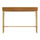 Architectural console table with drawers in leather