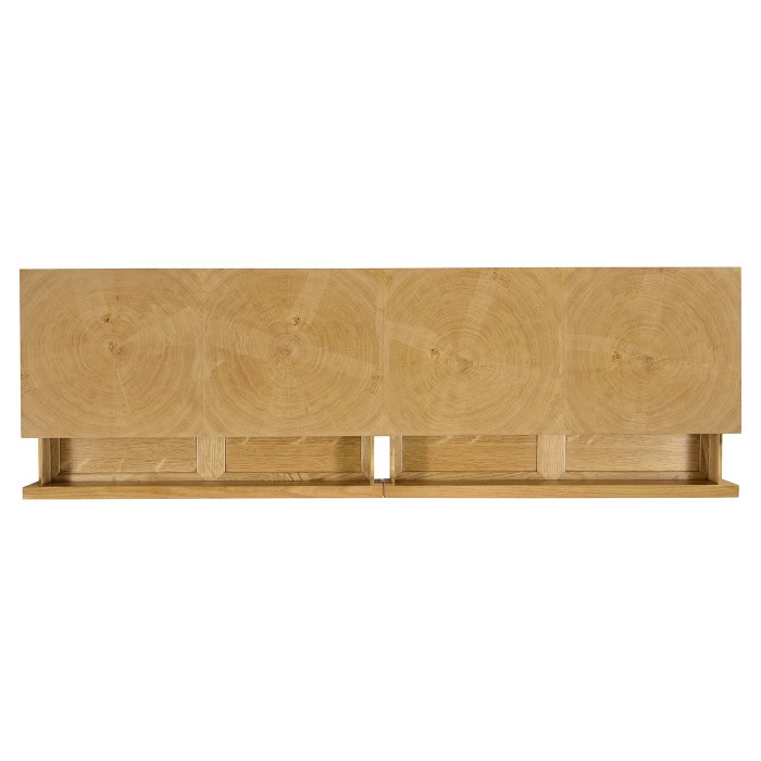 Architectural console table with drawers in leather