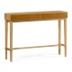 Architectural console table with drawers in leather