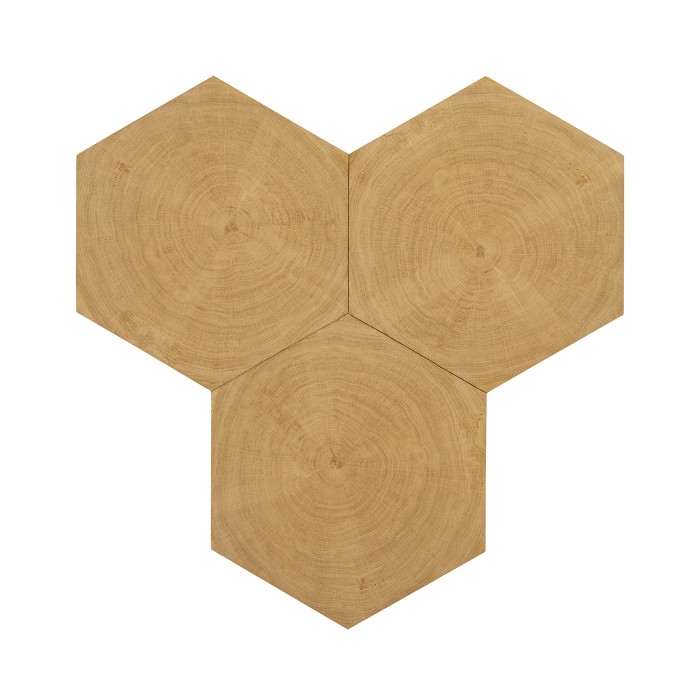 Architectural Coffee Table with Tripal Hexagonal Oysters