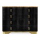 Serpentine Black Faux Croc Skin Chest of Drawers