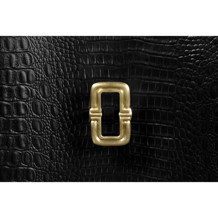 Serpentine Black Faux Croc Skin Chest of Drawers