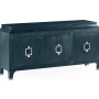 Antique Blue Oak Three-Door Buffet