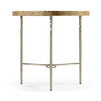 Fulgurite Golden Amber Round Side Table