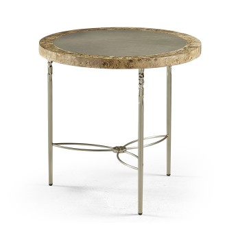Fulgurite Golden Amber Round Side Table