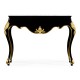 Black Laquered Console Table with White Marble Top