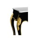 Black Laquered Console Table with White Marble Top