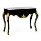 Black Laquered Console Table with White Marble Top