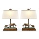 A pair of elephant table lamps