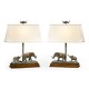 A pair of elephant table lamps