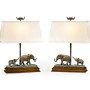 A pair of elephant table lamps