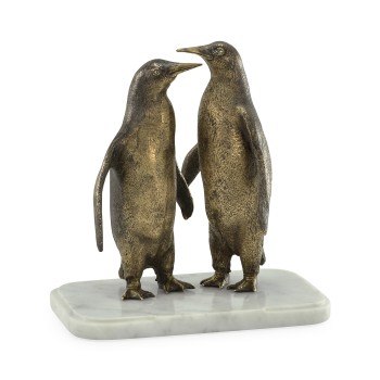 Anitque Dark Bronze Penguins