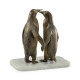 Anitque Dark Bronze Penguins